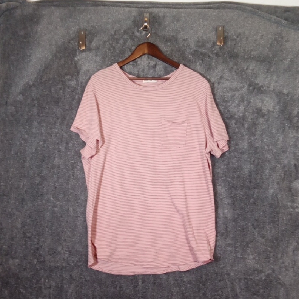 Marine Layer Pink Short Sleeve Tee Soft Cotton Blend Mens Xl Minimal